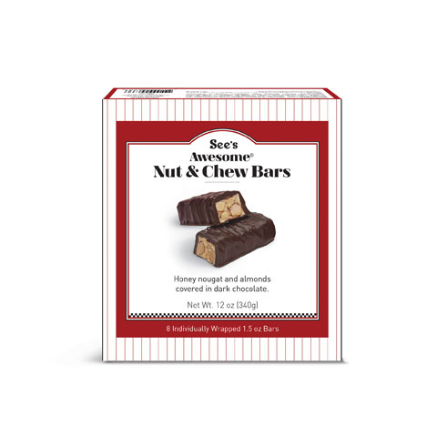 View of See’s Awesome® Nut & Chew Bars